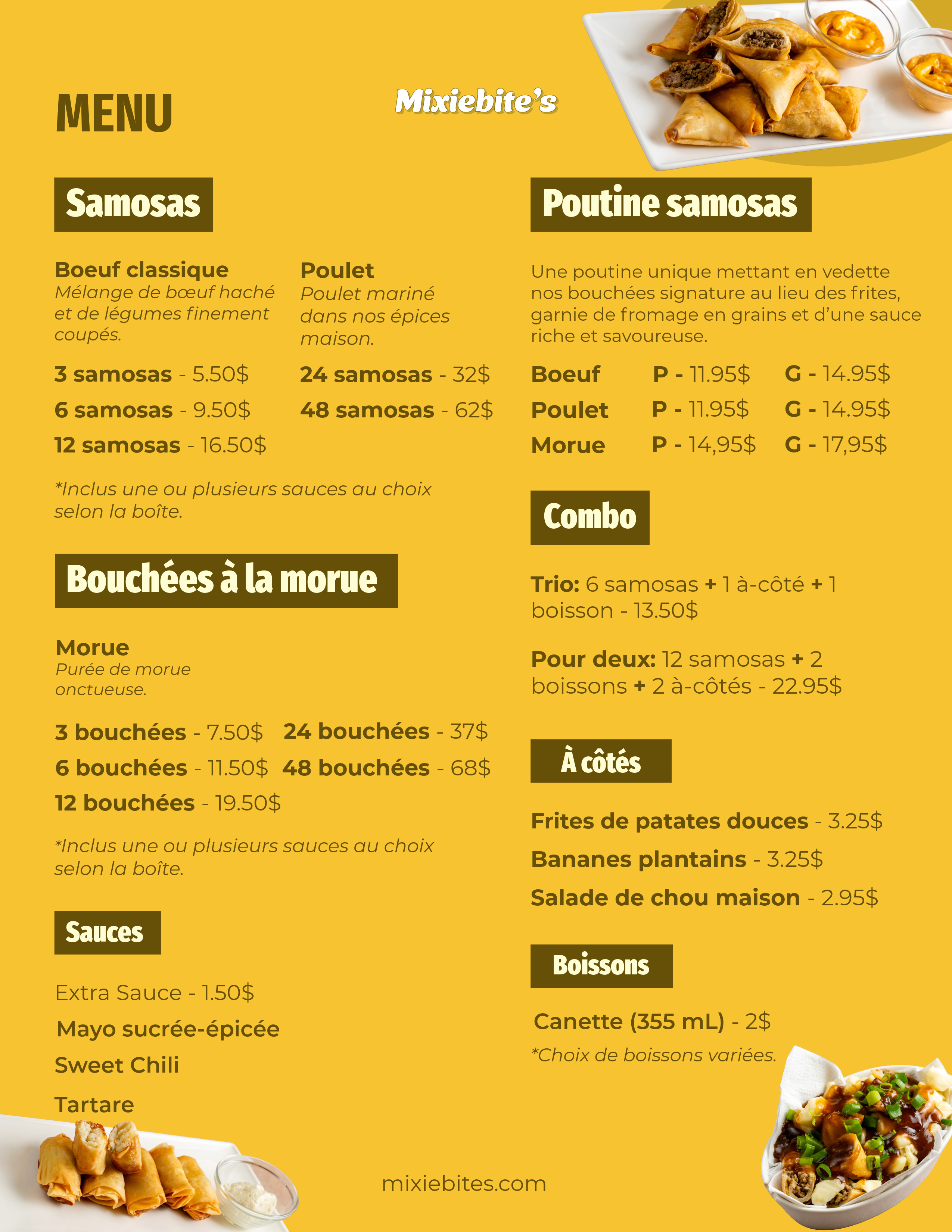 Mixiebite's Official Menu