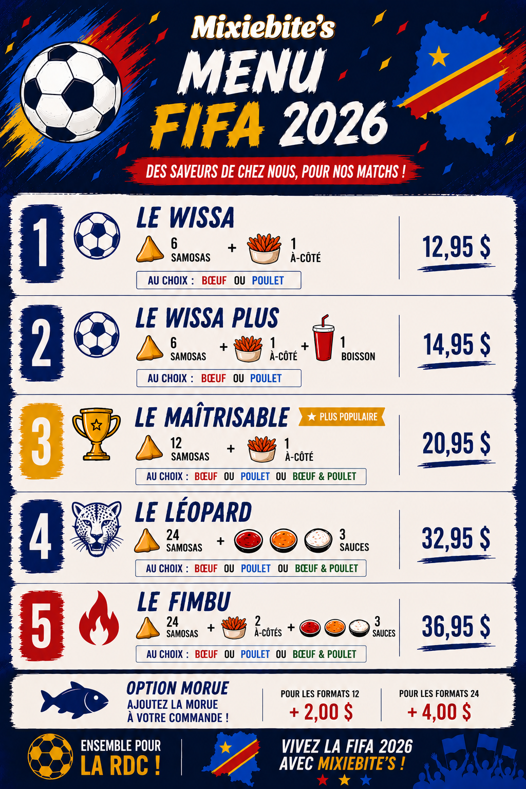 Mixiebite's Official World Cup Menu
